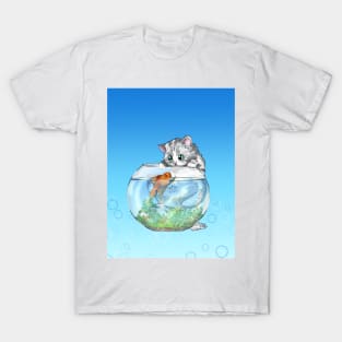 bad cat with a fishbowl T-Shirt